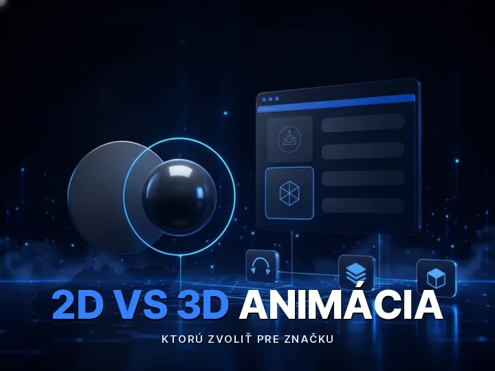 2D vs 3D animácia znázornená plochým kruhom, ktorý sa cez drôtený rám mení na lesklú guľu