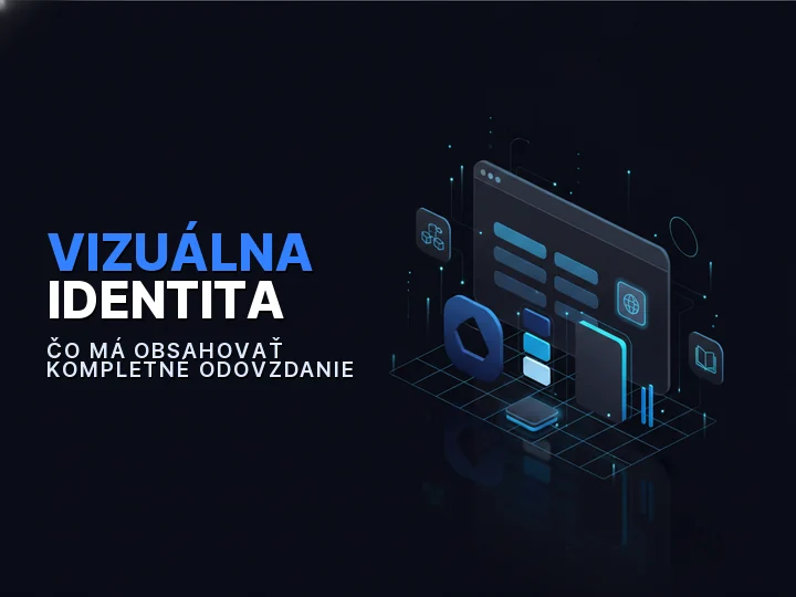 Odovzdanie vizuálnej identity znázornené ako súbor značkových prvkov: logo, farby, typografia a brand manuál