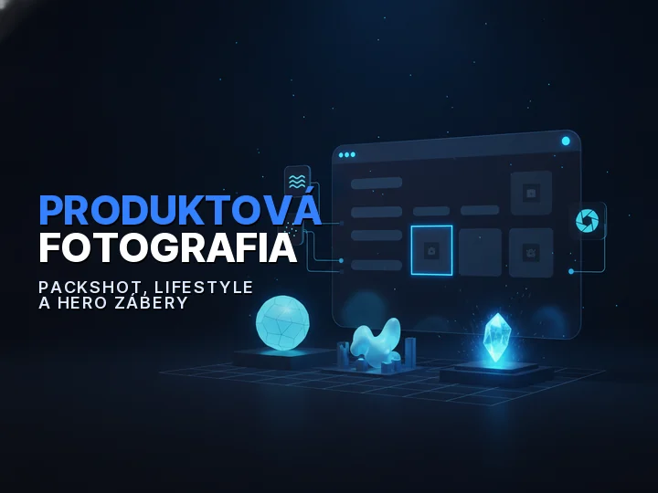 Produktová fotografia znázornená ako tri odlišne naaranžované a nasvietené produkty