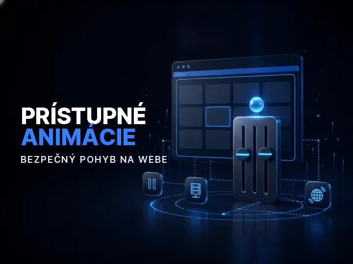 Prístupné animácie na webe znázornené posuvníkom s nízko nastaveným pohybom a pokojnou svetelnou guľou
